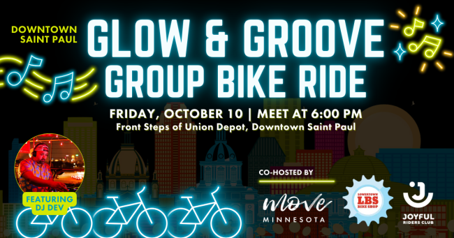 Glow & Groove Group Bike Ride in Downtown Saint Paul